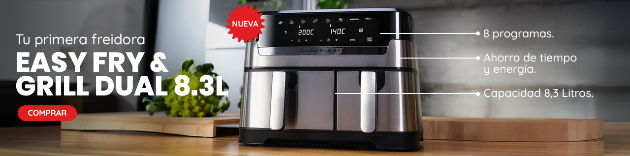 Freidora de aire Easy Fry & Grill Dual 8.3 L